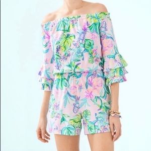 Lilly Pulitzer Calla Off Shoulder Romper - Medium